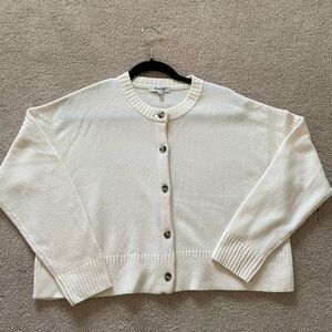 Madewell soft ivory cropped cardigan sweater M